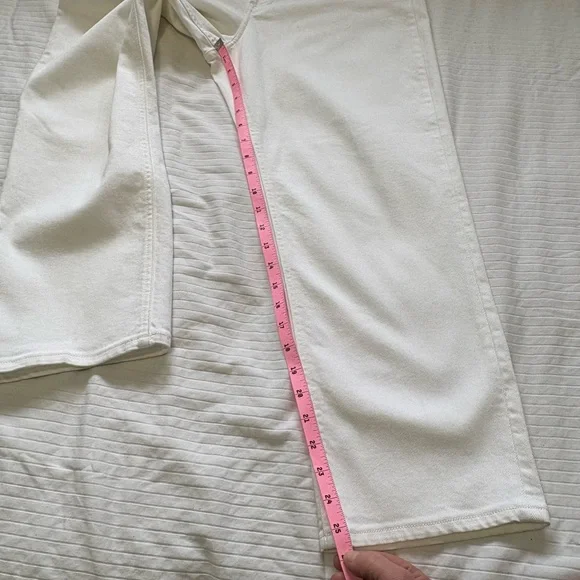 NWOT Denim Forum Arlo High Rise Straight Jeans White size 32 - Picture 13 of 13